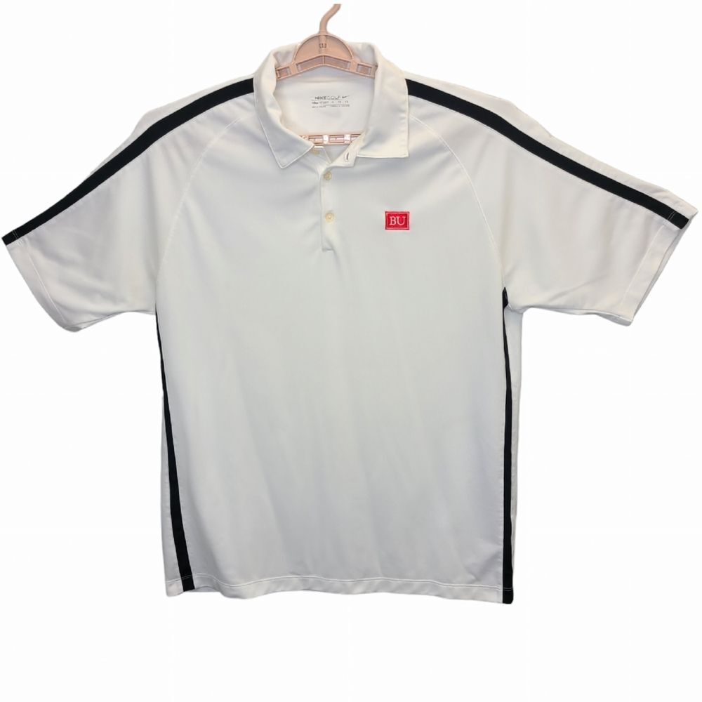 Nike Golf Fit Dry Men's XL Boston University Polo Short Sleeve White Polo Shirt